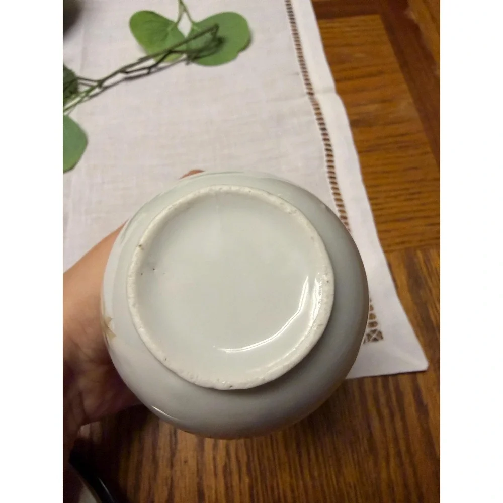 Vintage Porcelain Floral Creamer Pitcher | Scalloped Edge‎ with Gold Trim